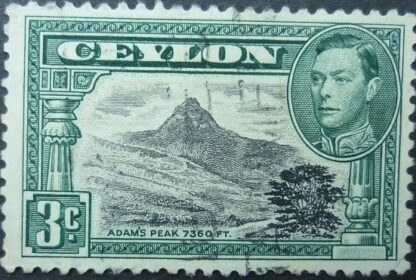 Ceylon SG387da 3 cents green and black 1938