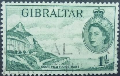 Gibraltar SG146 1d green 1953