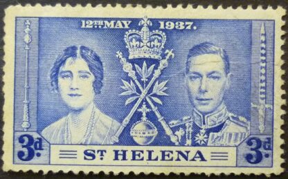 St Helena 1937 SG130 3d blue MINT