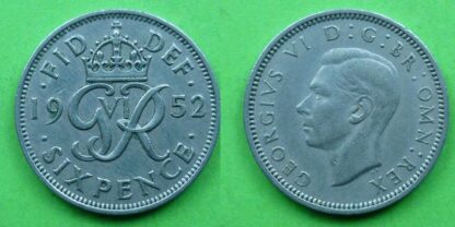 George VI sixpence 1952