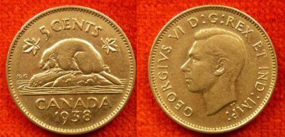 Canada 5 cents 1938 George VI