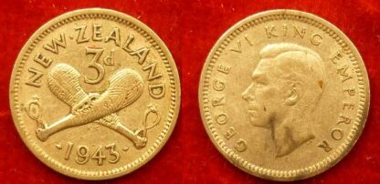 New Zealand threepence 1943