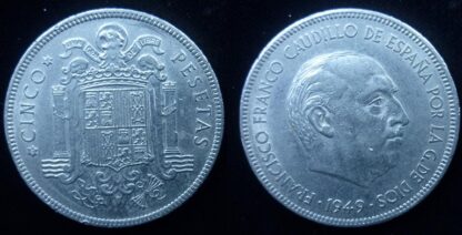 Spain 5 pesetas 1949 (50)