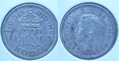 George VI sixpence 1939