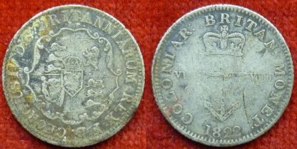 British West Indies 1/8 dollar 1822