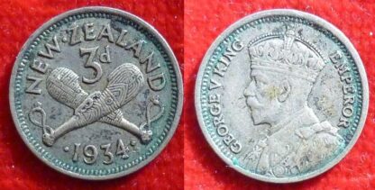 New Zealand threepence 1934