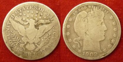 United States quarter dollar 1902 S