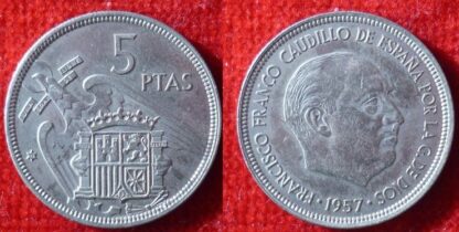 Spain 5 pesetas 1957