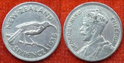 New Zealand sixpence 1936