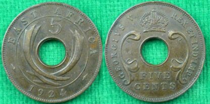 East Africa 5 cents 1924