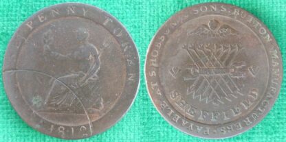 Token Sheffield penny 1812