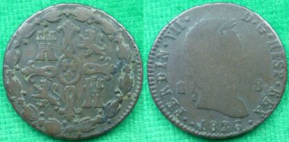 Spain eight maravedis 1826