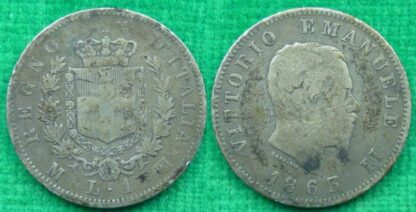 Italy 1 lira 1863