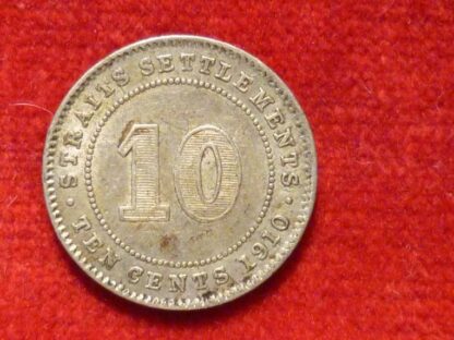 Straits Settlements 10 cents 1910 - Image 2