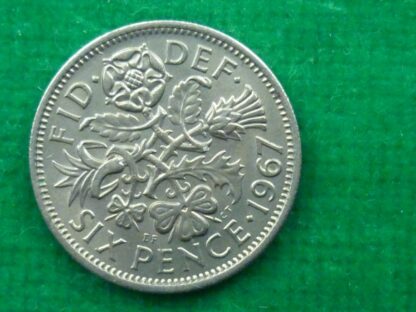 Elizabeth II sixpence 1967