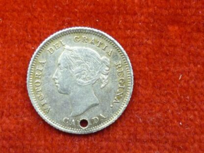 Canada 5 cents 1881 H (holed)