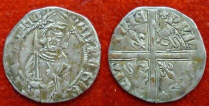 Anglo-Gallic. Edward the BLACK PRINCE Silver Hardi d'Argent RARE