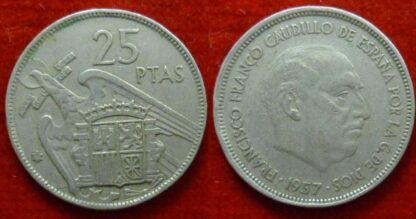 Spain 25 pesetas 1957 (67)