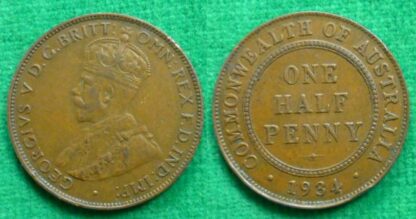 Australia halfpenny 1934