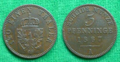 Germany Prussia 3 pfennig 1867