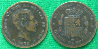 Spain 5 centimos 1879