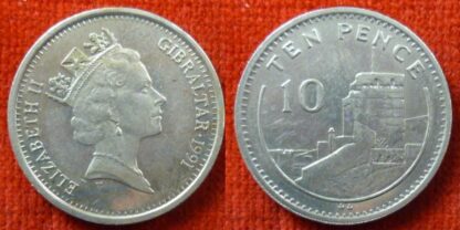 Gibraltar 10 pence 1991