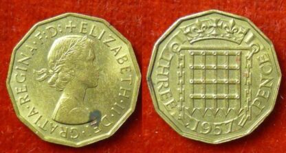 Elizabeth II threepence 1957