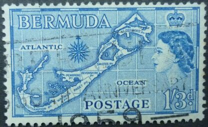 Bermuda SG145b 1 shilling 3 pence blue 1953