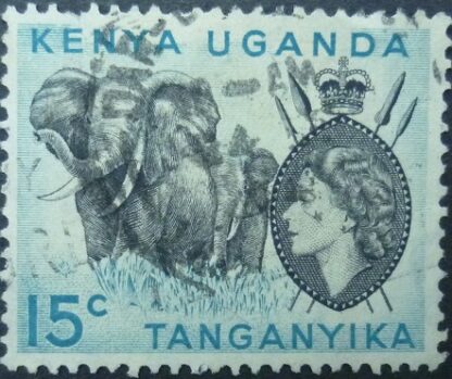 Kenya Uganda Tanganyika SG169 15 cents black & blue 1954