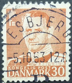 Denmark SG363 30 ore orange 1948