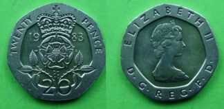 Elizabeth II 20 pence S4230 1983