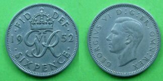 George VI sixpence 1952