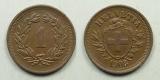 Switzerland 1 rappen 1908