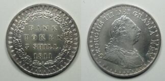 George III 3 shillings bank token PROOF 1811