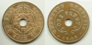 Southern Rhodesia penny 1942