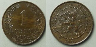 Netherlands 1 cent 1905