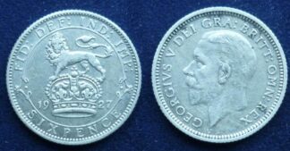 George V sixpence 1927