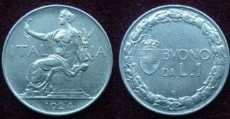 Italy 1 lira 1924
