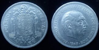 Spain 5 pesetas 1949 (50)