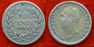 Netherlands 10 cents 1848