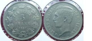 Belgium 5 francs 1931
