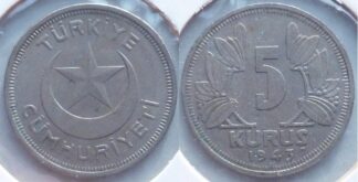 Turkey 5 kurus 1943