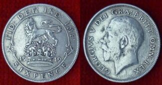 George V sixpence 1919