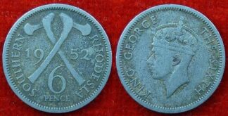 Southern Rhodesia sixpence 1952
