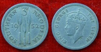 Southern Rhodesia threepence 1952