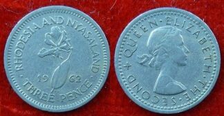 Rhodesia & Nyasaland threepence 1962