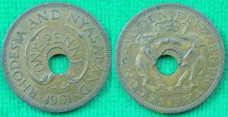 Rhodesia & Nyasaland penny 1961