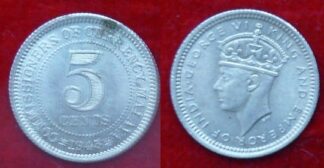 Malaya 5 cents 1945