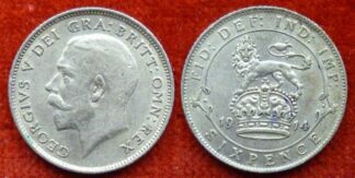 George V sixpence 1914