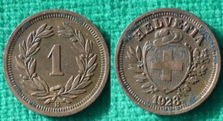 Switzerland 1 rappen 1928 UNC